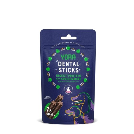 YORA Dog dentál.tyčinky z hmyzu jablko a máta S 56g